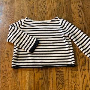 Oversized Black and White Striped Sweater Medium